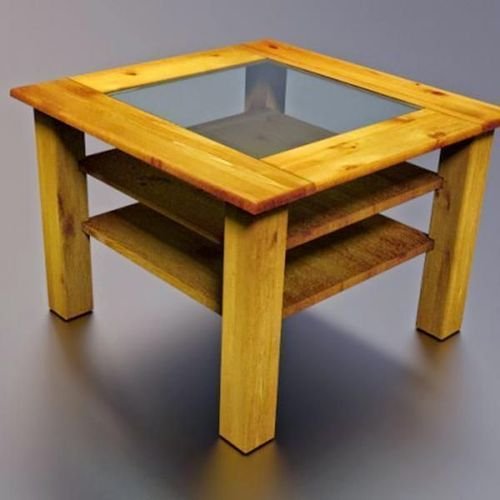 Wood Plate Table 3d model. A Full Table.