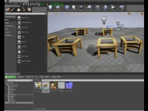 table made of wood with glass top 3D Model