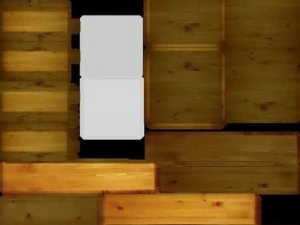 table made of wood with glass top 3D Model