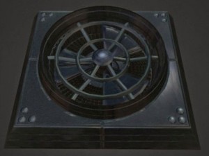 industrial fan low poly and animated 3D 模型