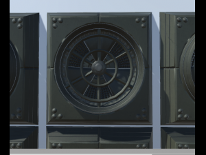 industrial fan low poly and animated 3D 模型