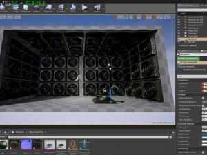 industrial fan low poly and animated 3D 模型