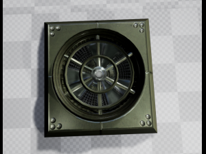 industrial fan low poly and animated 3D 模型