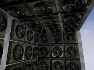industrial fan low poly and animated 3D 模型