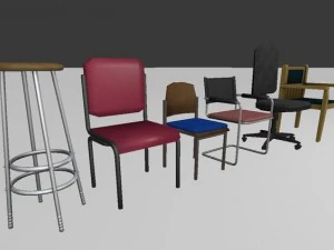 कुर्सी सेट 3D मॉडल