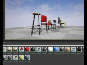 कुर्सी सेट 3D मॉडल