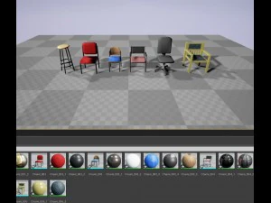 कुर्सी सेट 3D मॉडल