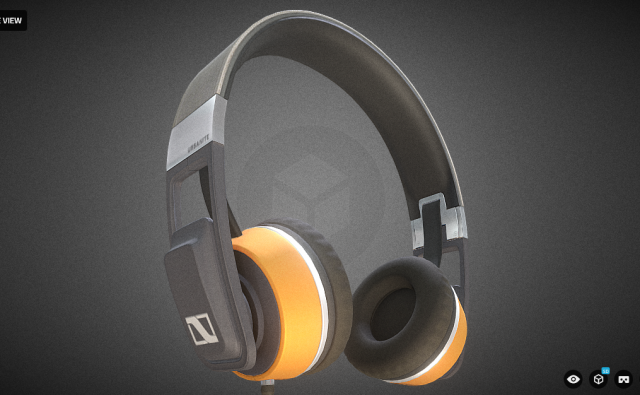 headphone from sennheiser urbanite 3D Model .c4d .max .obj .3ds .fbx .stl .blend 