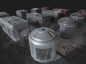 sci-fi container props game ready 3D Model