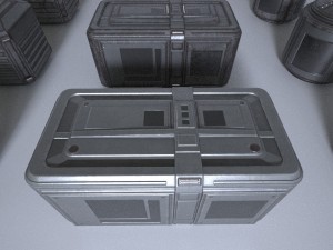 sci-fi container props game ready Modello 3D