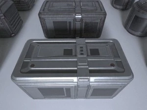 sci-fi container props game ready 3D Model