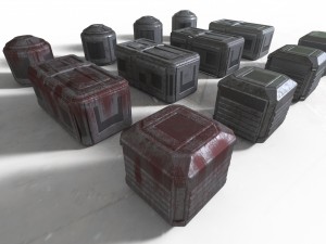 sci-fi container props game ready Modello 3D