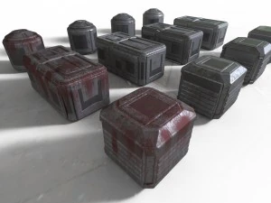 sci-fi container props game ready 3D Model
