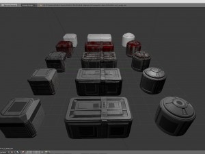 sci-fi container props game ready Modello 3D