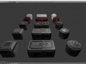 sci-fi container props game ready 3D Model