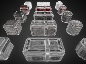 sci-fi container props game ready Modello 3D