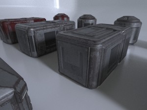sci-fi container props game ready Modello 3D