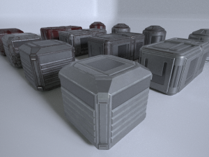 sci-fi container props game ready Modello 3D