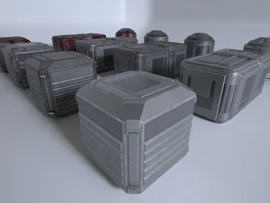 sci-fi container props game ready 3D Model