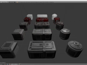 sci-fi container props game ready 3D Model