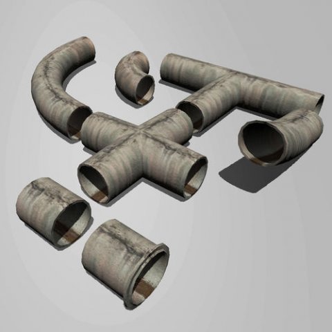 sewerage construction kit Modelo 3D .c4d .max .obj .3ds .fbx .stl .blend 