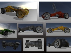 futuristic car game-ready Modello 3D