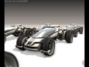 futuristic car game-ready Modello 3D