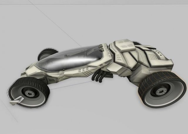 futuristic car game-ready Modello 3D .c4d .max .obj .3ds .fbx .stl .blend 