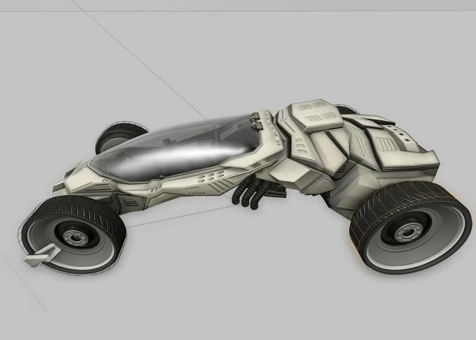 futuristic car game-ready 3D Model .c4d .max .obj .3ds .fbx .stl .blend