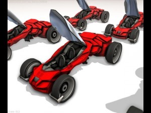 futuristic car game-ready Modello 3D