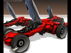 futuristic car game-ready 3D Model
