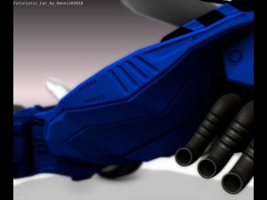 futuristic car game-ready Modello 3D
