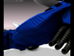 futuristic car game-ready 3D Model