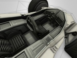 futuristic car game-ready Modello 3D