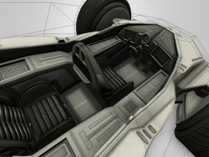 futuristic car game-ready 3D Model