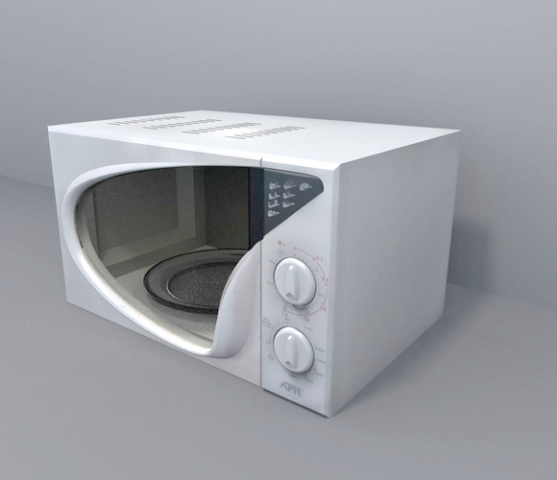 microwave rigged and animated Model 3D .c4d .max .obj .3ds .fbx .stl .blend 