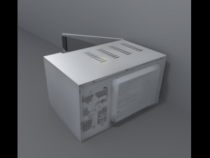 microwave rigged and animated Model 3D