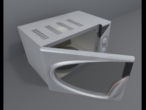 microwave rigged and animated Model 3D