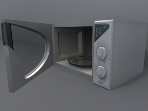 microwave rigged and animated Model 3D