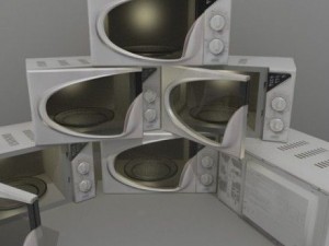microwave rigged and animated Model 3D