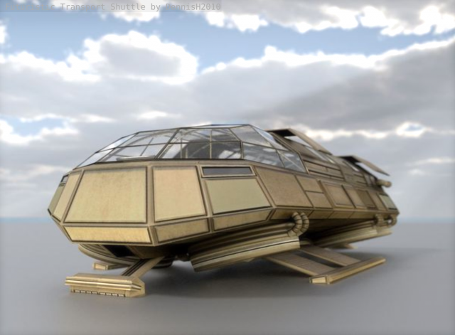 futuristic transport shuttle 3D मॉडल .c4d .max .obj .3ds .fbx .stl .blend 