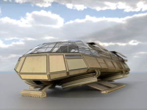 futuristic transport shuttle 3D Model