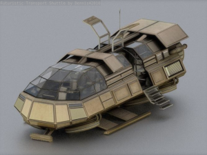 futuristic transport shuttle 3D मॉडल