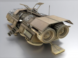 futuristic transport shuttle 3D मॉडल