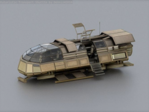 futuristic transport shuttle 3D मॉडल
