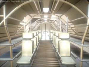 futuristic transport shuttle 3D मॉडल