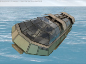 futuristic transport shuttle 3D मॉडल