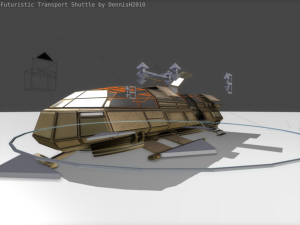 futuristic transport shuttle 3D मॉडल