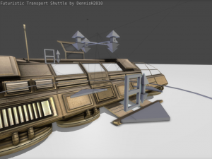 futuristic transport shuttle 3D मॉडल
