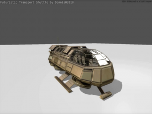 futuristic transport shuttle 3D मॉडल
